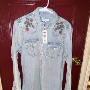 Embroidered Denim Shirt